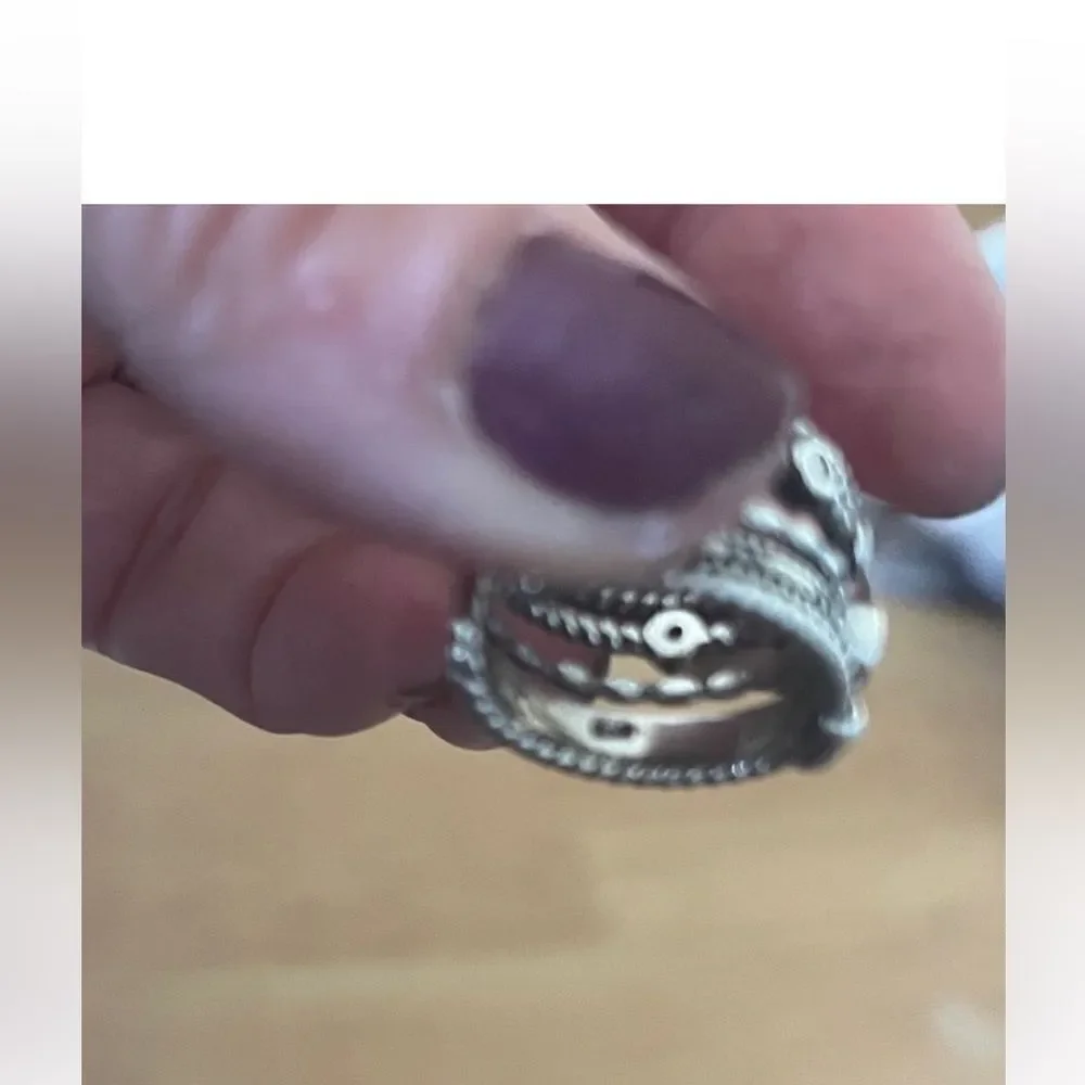 The boho band ring in antiqued 925 silver